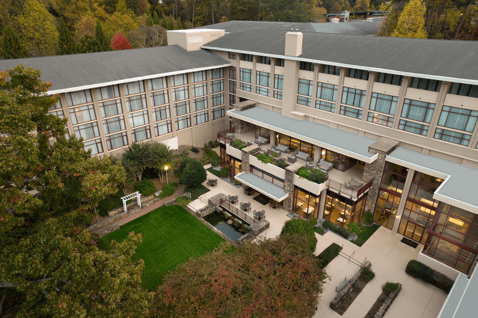 Emory Conference Center Hotel — courtyard and guest rooms